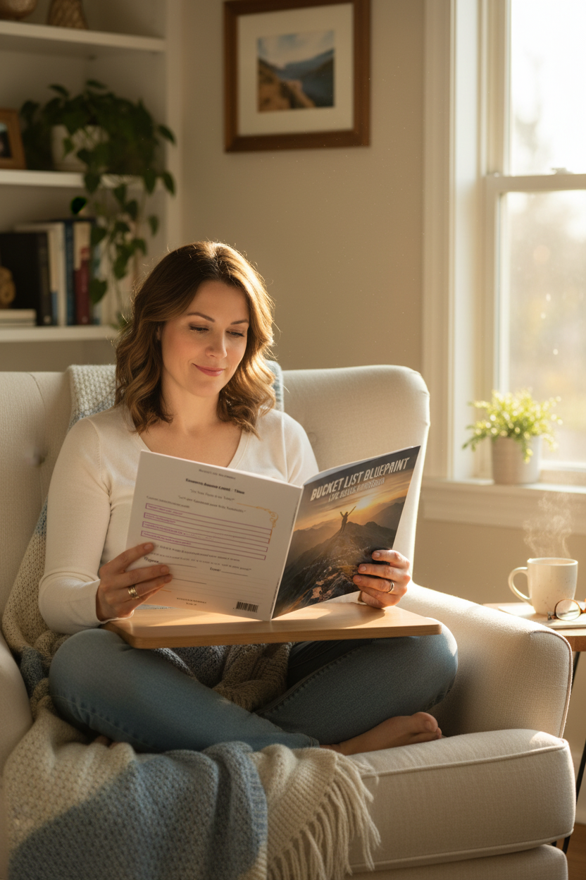 Person reading and working in workbook